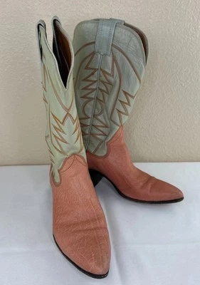 Vtg Sanders Cowboy Boots Salmon Peach  Western Women’s Size 250 5B - Image 1 of 4