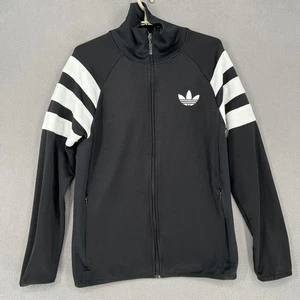 Chaqueta Adidas Para Hombre Pequeña Negra Blanca Trifolio Pista 3 Rayas Retro Años 80 90 - Imagen 1 de 14