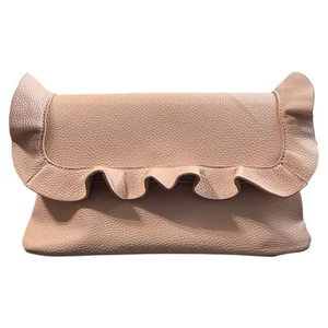 Clutch Kari blau elegant Rüschen rosa vegan - Bild 1 von 11