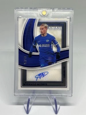 2023-24 Panini Mykhailo Mudryk auto Immaculate Soccer Shadow Box Chelsea #01/25 - Image 1 of 2