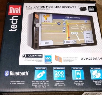 Dual XVM279NAV 7" LCD Navigation ready Media Receiver AM/FM Car Radio tuner 2DIN - Image 1 of 4