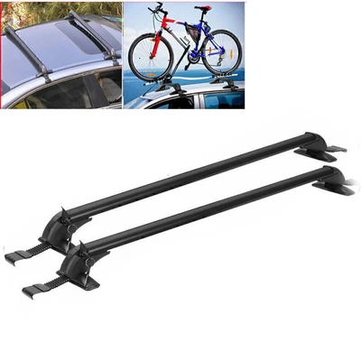 Novo Rack de Teto Superior Universal para Carro Barra Transversal 39,3" Porta-Bagagens Fechadura de Alumínio - Imagem 1 de 4