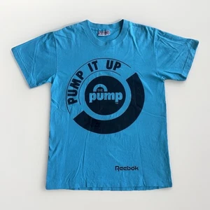 Camiseta gráfica vintage Reebok Pump It Up azul verdoso para hombre talla mediana años 80/90 - Imagen 1 de 5
