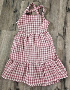 Nwt Children's Place Girls Sleeveless Gringham Tie Back Ruffle Dress Size 7/8 - Picture 1 of 4