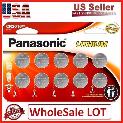 LOTE 10-100 Panasonic BATERIA DE LÍTIO 3V CR2016 2016 BR2016 DL2016 célula botão - Imagem 1 de 4
