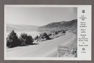 Topaz Lake CALIFORNIA RPPC c1950 US HIGHWAY 395 Road FRASHERS FOTO Nevada B3 - Foto 1 di 2