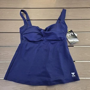 TYR Durafast Elite Women's Solid Navy Twisted Tank Sz S NEW - Picture 1 of 3