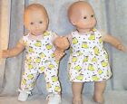Doll Clothes Baby Made2Fit American Girl Boy 15&quot; in Twin Set 2pc Overalls Dress