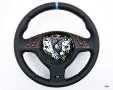 01-06 BMW 3 E46 5 E39 X5 NEW NAPPA LEATHER SPORT SW M-STITCH / BLUE stripe
