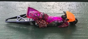 Hot Wheels Car 2000 Dewart Purple Motorcycle Vintage Low Rider White Flames Toy - Picture 1 of 3