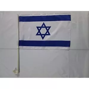 Israel Car Flag 18'' x 12'' - Israeli - Jewish Car flags 30 x 45cm - Banner 1... - Picture 1 of 1