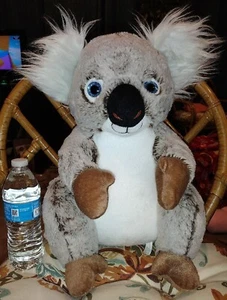 Sydney Koala Toy Factory 2021 Grey White Blue Big Glitter Eyes Stuffed Plush J - Picture 1 of 7