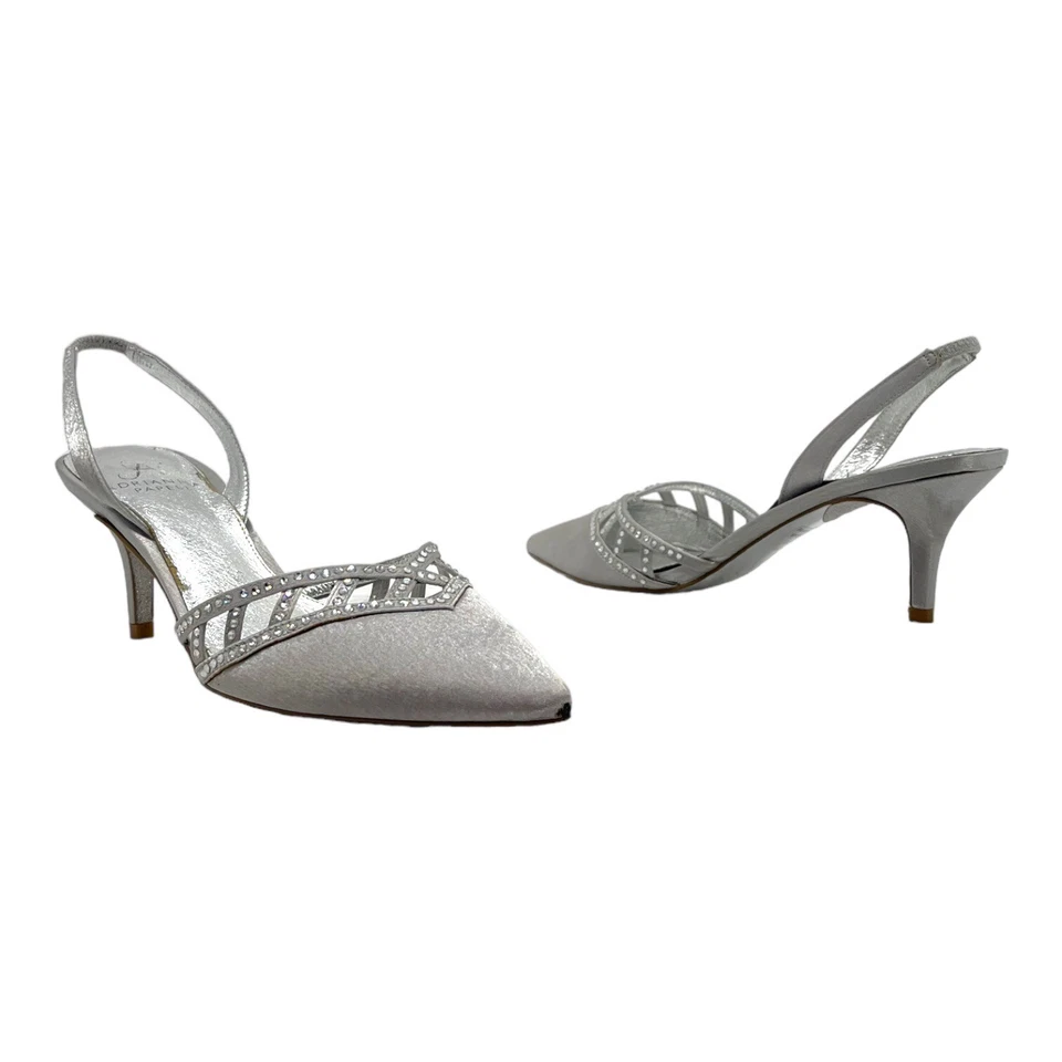 Zapatos de salón ADRIANNA PAPELL para mujer 7 de cuero satinado con cordones Stiletto brillante PLATEADO Foto 1 de 4