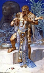 JC Leyendecker: Kleopatra und Markus Antonius: Archivqualität Kunstdruck 13x19 - Bild 1 von 2
