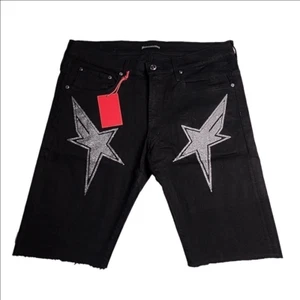 2297 NWT Fuccuuwant Embellished Jean Shorts Size 36 - Picture 1 of 7