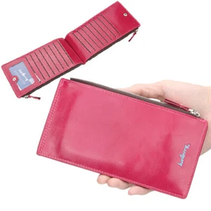 Leather Multi Card Organizer Wallet Credit Card Holder Thin Wallet Zipper Pocket - Picture 1 of 6