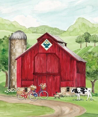 Spring Barn Quilts Digitally Printed 36in x 43in Quilt Fabric Panel - Image 1 of 2
