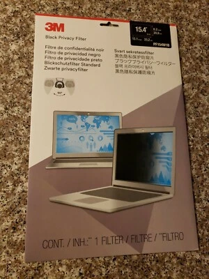 3M COMPANY  Black Privacy Filter for 15.4" Computers. Model: PF154W1B - Image 1 of 4