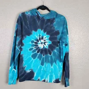 Wonder Nation blau/türkis Batik Unisex Kanga Tasche Hoodie Daumenlöcher XL - Bild 1 von 6