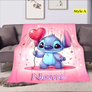 Personalized Lilo & Stitch Fleece Blanket | Soft, Cozy, Perfect Gift - All Ages - Picture 1 of 17