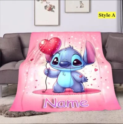 Personalized Lilo & Stitch Fleece Blanket | Soft, Cozy, Perfect Gift - All Ages - Image 1 of 4