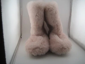 Acogedoras botas zapatillas Lauren Conrad para mujer talla 7-8 rosa rubor medio altas de piel sintética - Imagen 1 de 10
