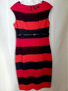 ELLEN TRACY Fitted Dress WOMEN SIZE 8 Multi Color Striped Sleeveless NWT - Picture 1 of 5