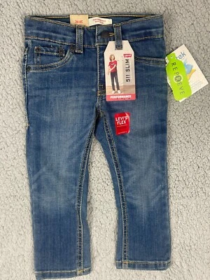 Levi's 511 Slim Fit Jeans Toddler Denim Pants Infant Boys Adjustable Waist New - Image 1 of 4