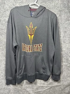 Arizona State Hoodie Large Sun Devils Football Sweatshirt Gray Pockets College - Picture 1 of 11