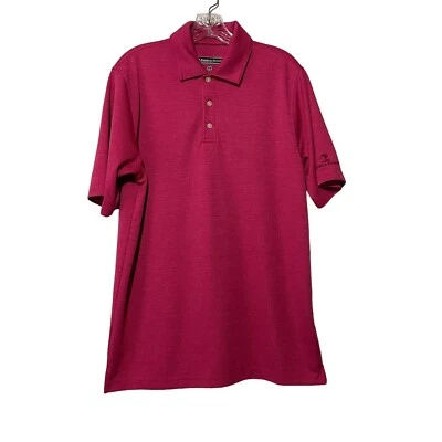 Pebble Beach Golf Polo Men Size Large Pink Dry-Luxe Performance Logo Embroidered - Image 1 of 4