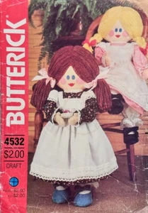Butterick Sewing Pattern 4532 60cm 24" Soft Body Doll and Dolls Clothing UNCUT - Picture 1 of 2