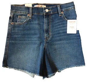 Levi Strauss Signature Women’s Heritage High Rise Denim Shorts 5” Size 2 W/26 - Picture 1 of 14