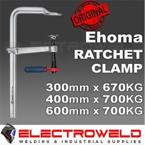 EHOMA Ratchet F-Clamp Vice Grip Lock, 700kg Clamping Force, Piece Holder EC-G30R - Imagen 1 de 4