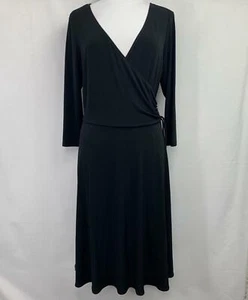 Women's Van Heusen Black Faux Wrap Dress sz 18 - Picture 1 of 9
