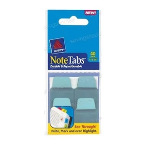 Avery 1 x 1-1/2 Mini Note Tabs Index Ultra Notetabs Cool Blue 40Pk - Picture 1 of 1