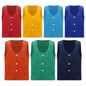 Unisex Kids Jacket Solid Color Vest Waiter Waistcoat Party Uniform Activities - Picture 1 of 50