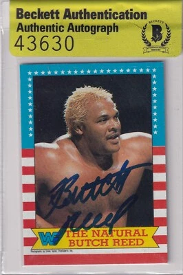 Butch Reed Signed 1987 Topps WWF Rookie Card 18 BAS COA WWE RC WCW MSW Autograph - Image 1 of 4