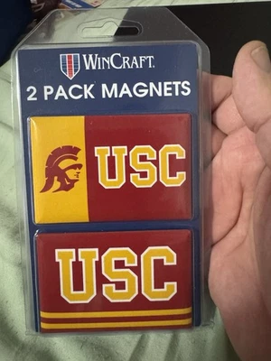USC Trojans 2 Piece Metal Magnet 🧲 Set NCAA 2x3” - Image 1 of 2