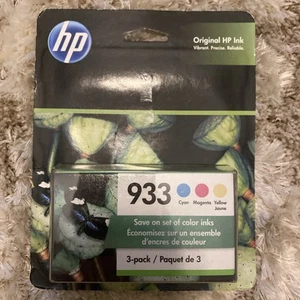 HP 933 Ink Cartridges Genuine Tri Color Cyan Magenta Yellow Exp - Picture 1 of 2
