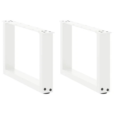 Couchtischbeine U-Form 2 Stk. Weiß 50x(30-31) cm Stahl - Bild 1 von 4