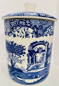 Spode Blue Italian Medium Canister, 8 1/2” H 5 3/8” W - Bild 1 von 14