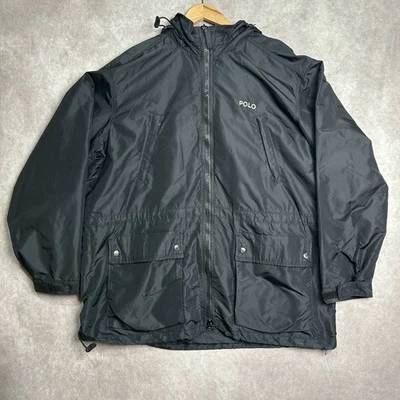 De Colección Polo Ralph Lauren Chaqueta de Campo Negra Moto Utilitaria Chaqueta Embalable Capucha Cremallera Foto 1 de 4