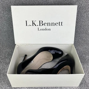 L.K. Scarpe corte Bennett donna Shilo nere in vernice taglia UK5,5 EU38,5 con scatola - Foto 1 di 17