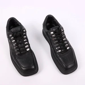 Cesare Paciotti Herren Schwarz Leder Schnürschuhe Sneaker Größe EU 43 / US 10 - Bild 1 von 6