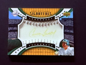 2007 Upper Deck Sweet Spot Signatures Silver Stitch #SPS-CL Carney Lansford /25 - Picture 1 of 3