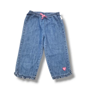 Naartjie Girls 8/9 Ruffle Cuff Denim Jean Capri Elastic Waist - Picture 1 of 5