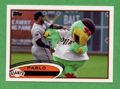 Topps Pablo Sandoval #185 2012 variación de imagen impresión corta con mascota de los piratas SP Foto 1 de 2