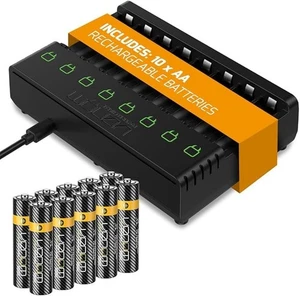 Station de charge de batterie Venom TA09123 et 10 batteries AA 1000mAh TA09632 - Photo 1/5