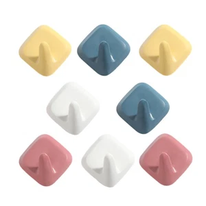 8PCS Ganci Adesivi Plastica Appendiabiti da Parete Decorazione Casa per Bagno - Foto 1 di 12