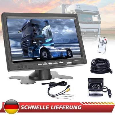 Profi HD Rückfahrkamera System Mit 7 Zoll Monitor 18 IR LEDs Für LKW Auto IP67 - Bild 1 von 4